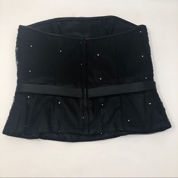 Scott McClintock 6 Elegant Cocktail Strapless Black Evening Rhinestone Top - Picture 2 of 8